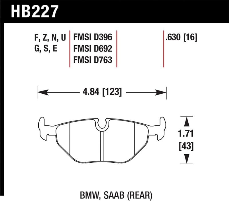 BMW M3 Brake Pad Sets - Rear - Hawk Performance - DTC-70 - `96-`02